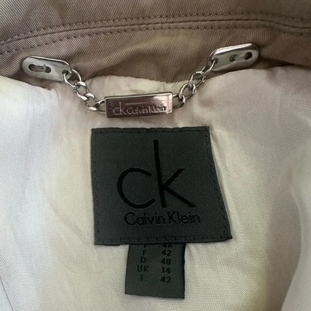 Calvin Klein Women's Tan Cotton Long Sleeve Blazer M (40-42) 3 Button Lined G+